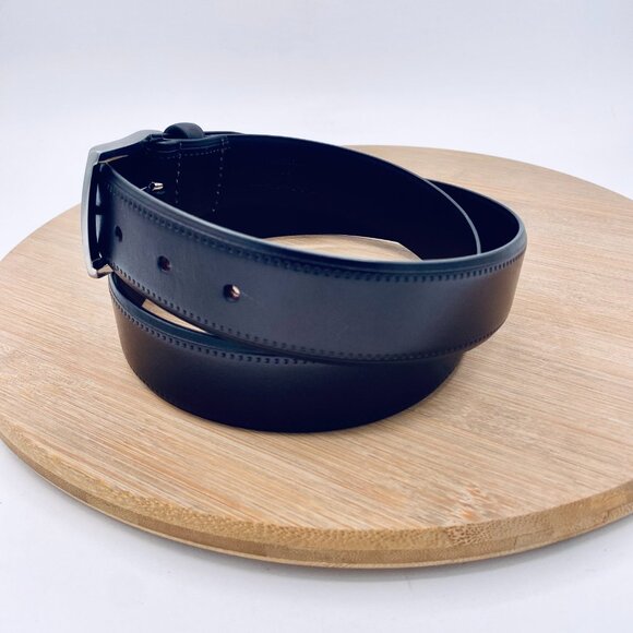 Paisley & Gray Belt Mens 34 Dark Brown Full Grain Leather Silver Buckle - Picture 2 of 9